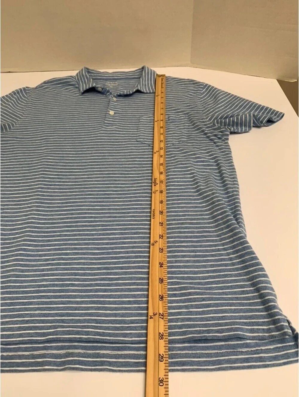 J Crew Blue Striped Slub Jersey Polo Shirt Size XL